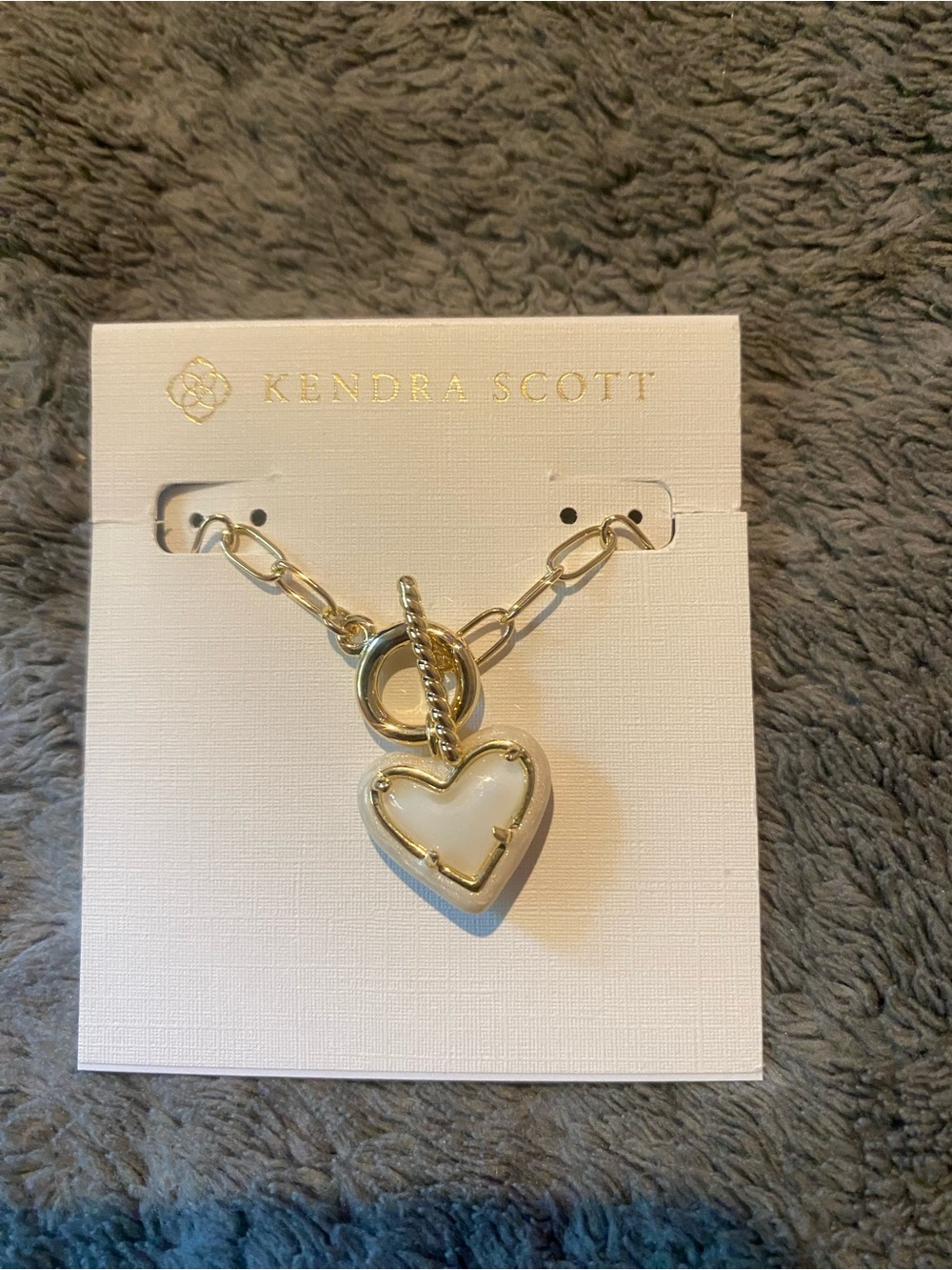 Kendra Scott Gold-Plated White Heart Toggle Necklace $85
